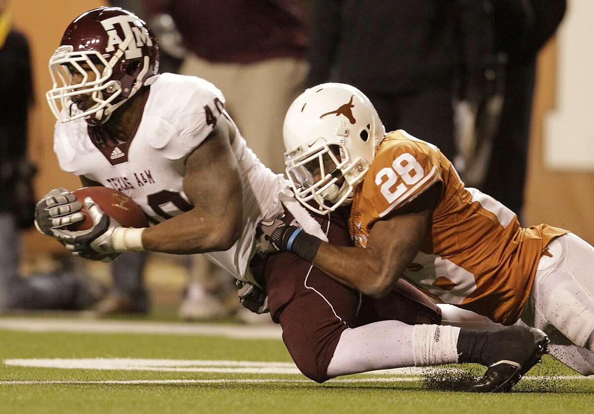 >>>Check out the most-heated rivalries between Texas schools from Power Five conferences, according to a new study. The study also shows which Texas "rivalries" might be a little bit one-sided. (AP Photo/Karen Warren - Houston Chronicle )