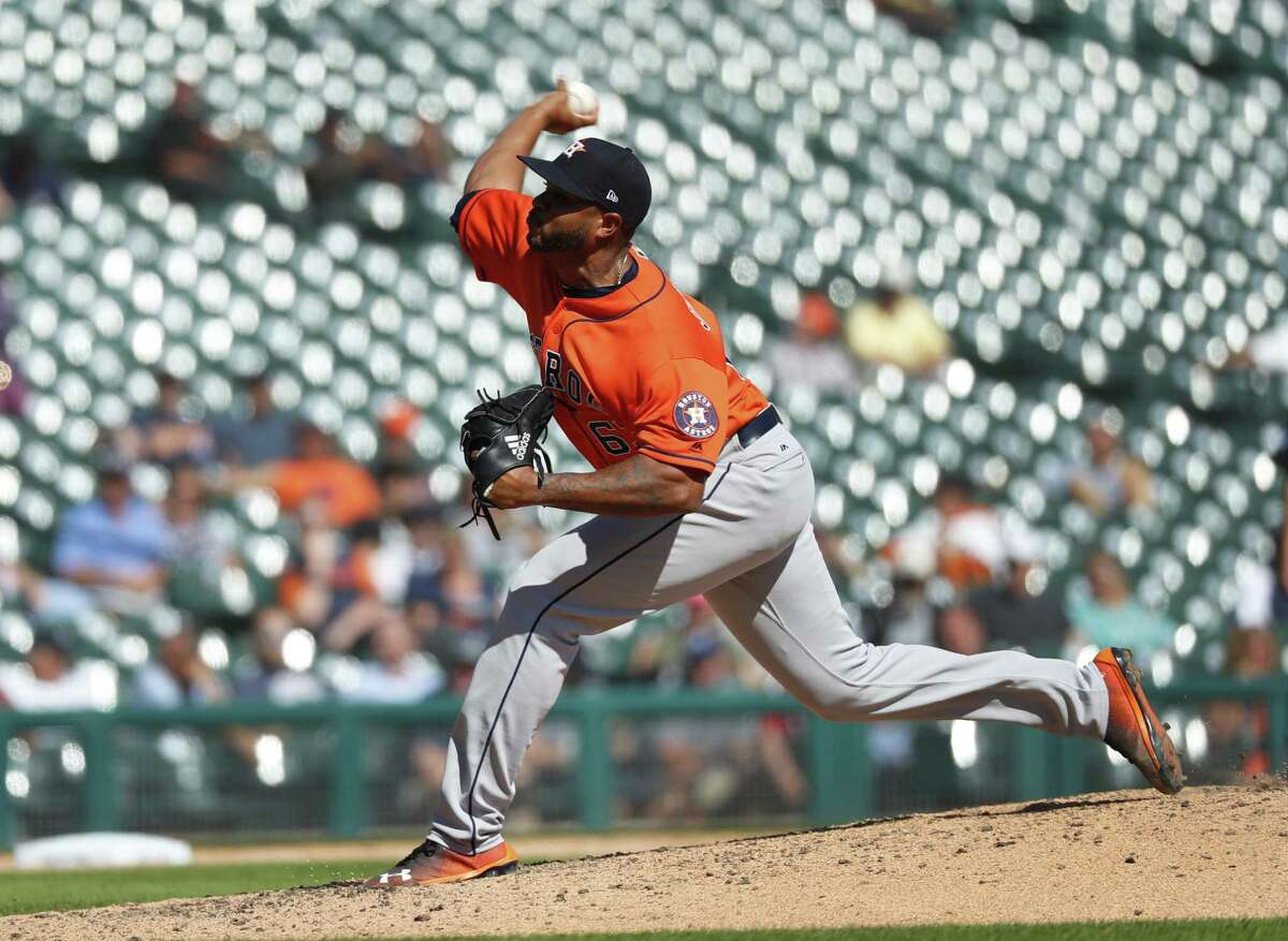 Josh James, who can bring 100 mph heat and pitch multiple innings, had two effective relief outings during the Astros’ six-game road trip and is presenting them with a tantalizing bullpen option for the postseason.