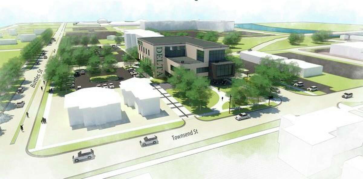 This rendering shows a design concept for the Delta Midland Center, which will be constructed in downtown Midland in the block surrounded by Ellsworth, Townsend, Buttles and Cronkright streets. (Photo provided)