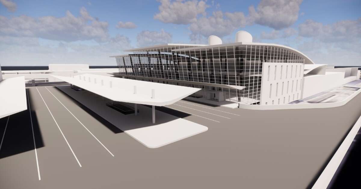 A rendering for redeveloping the Mickey Leland International Terminal at Bush Intercontinental Airport. The plan proposed Thursday, Sept. 13, 2018, will combine Terminals D and E to form the new international terminal.