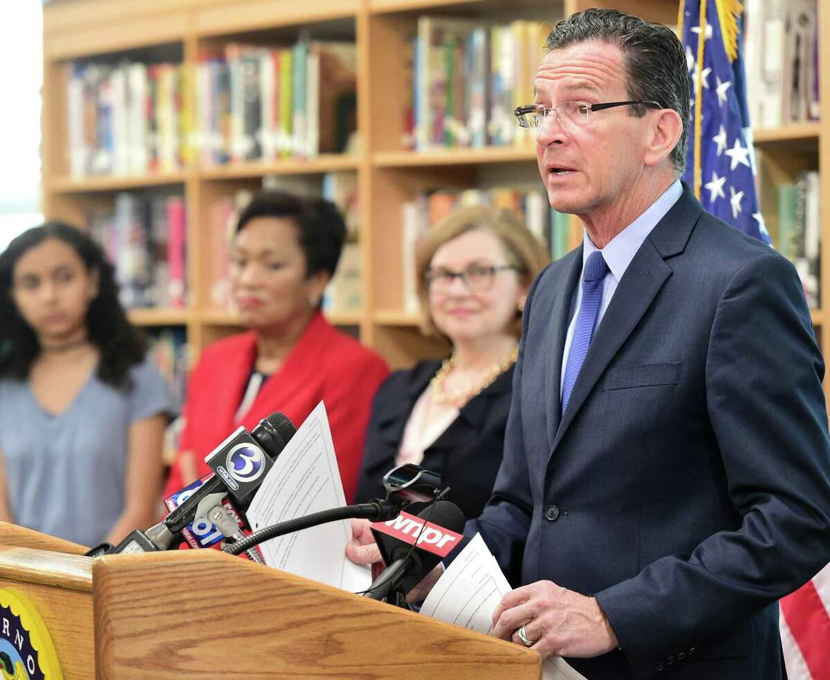 (Peter Hvizdak - New Haven Register) Governor Dannel P. Malloy and State Department of Education Commissioner Dianna R. Wentzell announced during a press conference at Hillhouse High School Monday morning, April 1, 2017 that graduation rates in the state reached an all-time high during the 2016 school year.