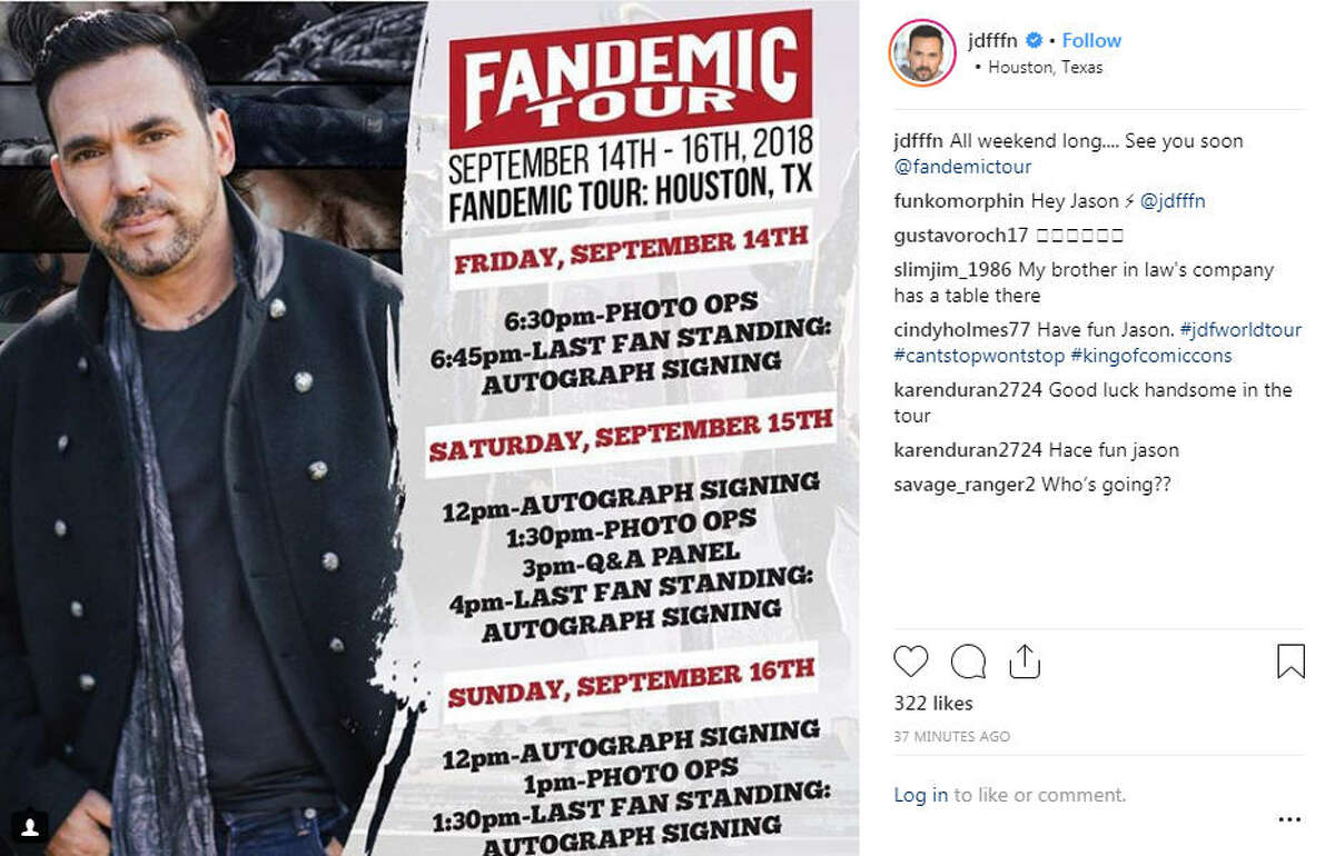 Celebrities are trickling into Houston, and they are posting shout-outs to the city on social media. Photo: Jason David Frank Instagram