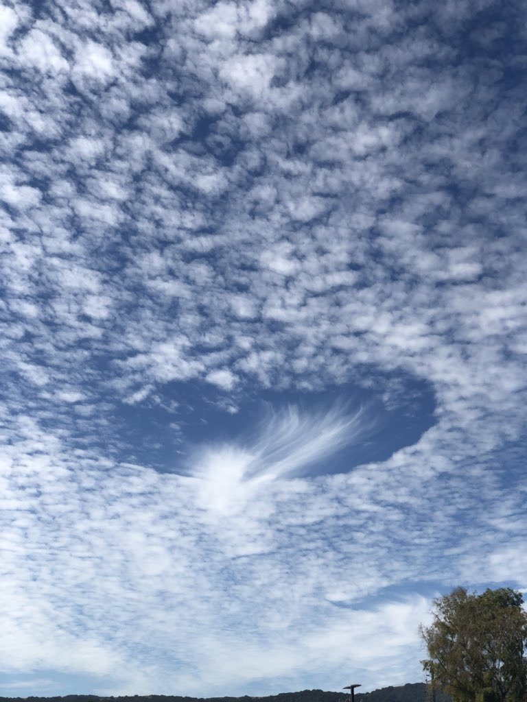 Amazing 'hole punch' phenomenon spotted in clouds over Bay Area