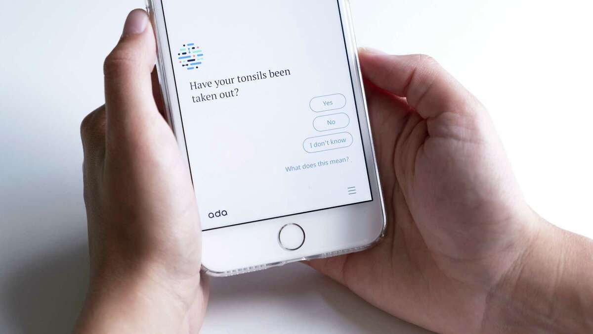 Ada health application for smartphones in English language.