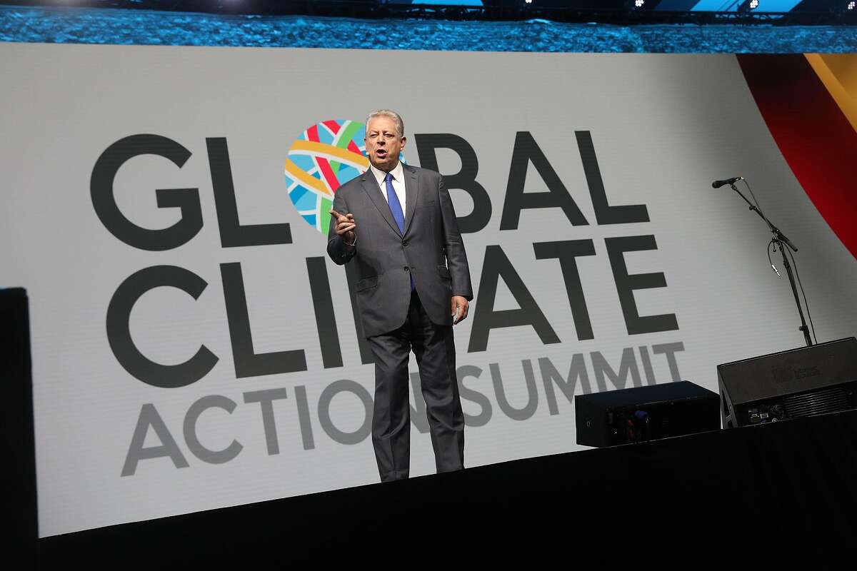 Former Vice President Al Gore speaks during the program Introducing New High Ambition Commitments, The Importance of Renewed Ambition at the Global Climate Action Summit at Moscone South on Friday, September 14, 2018 in San Francisco, Calif.