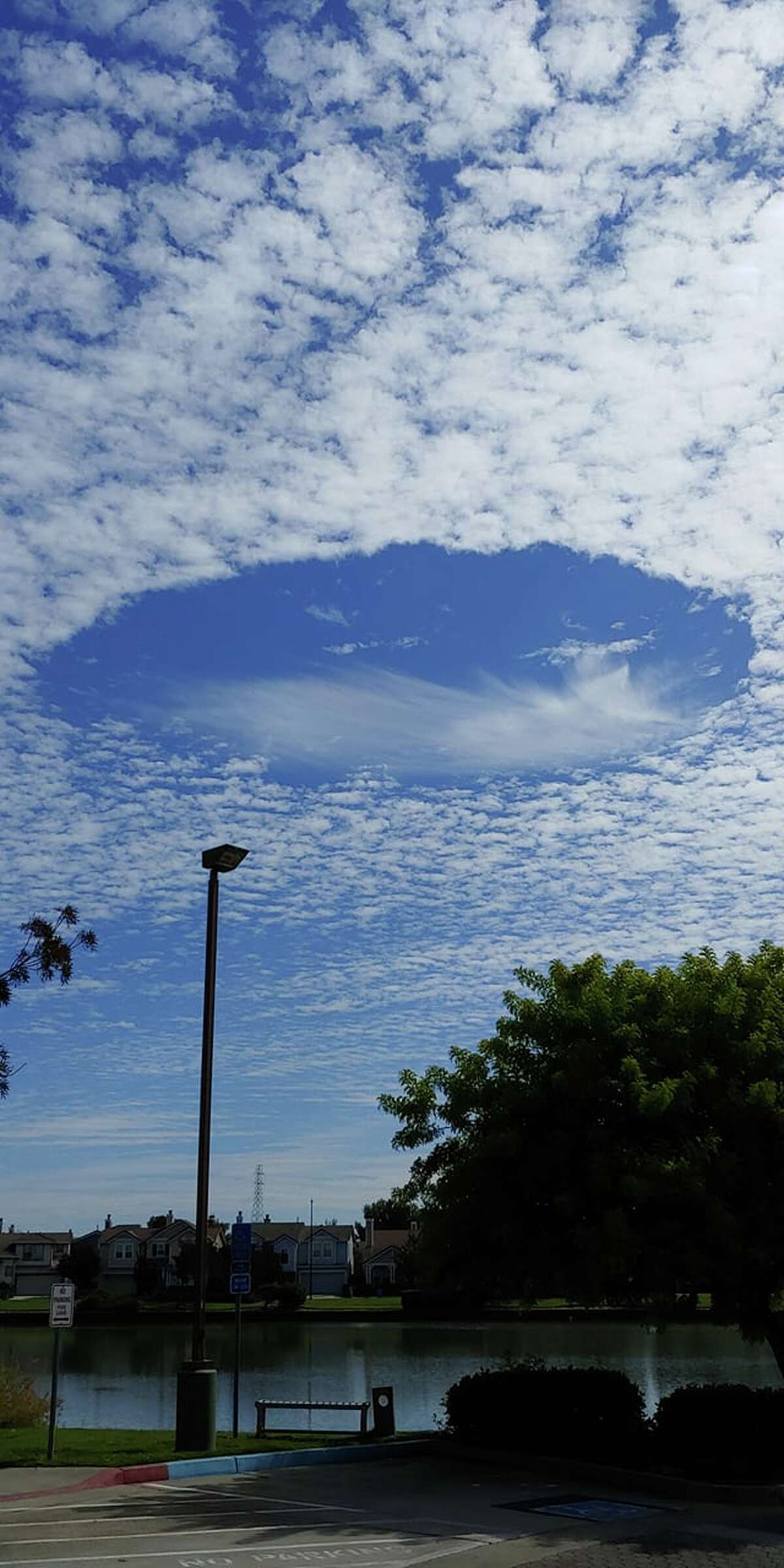 Amazing 'hole punch' phenomenon spotted in clouds over Bay Area