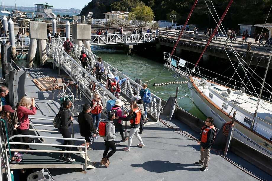 passengers disembark at ayala cove on angel island after maggie
