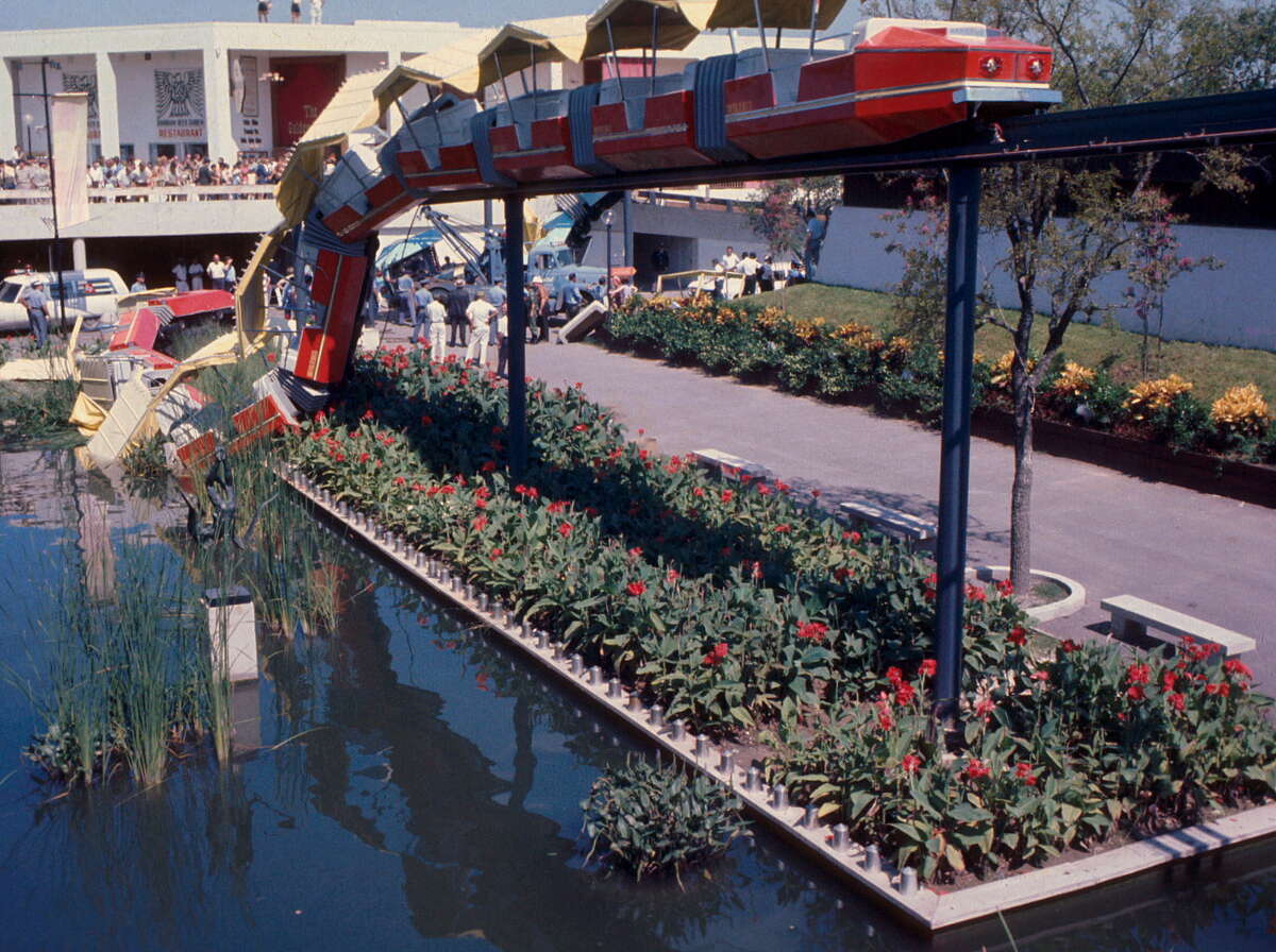 The scene of the fatal monorail derailment that marred festivities during the HemisFair 1968 World's Fair.