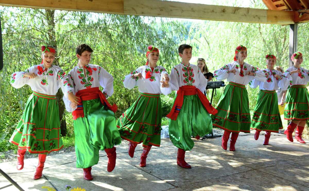Different levels of dance students from the Kalunonka Dance Troop, from Stamford, perform during the 43rd Annual Ukranian Festival was held on Sunday September 16, 2016 at Paproski Castle Hill Farm and Pumpin Patch in Newtown.