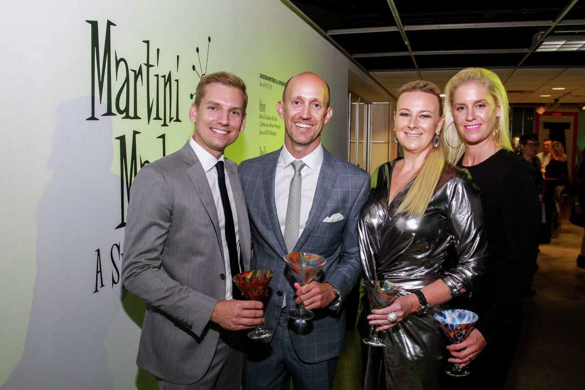 Chairs Kyle Dutton, from left, Mike Mahlstedt, Libby Cagle and Lauren Taft at Houston Center for Contemporary Craft's Martini Madness.