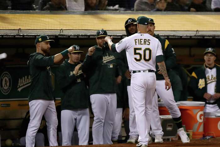 A's: Matt Olson scratched in freak accident, Fiers to start Friday