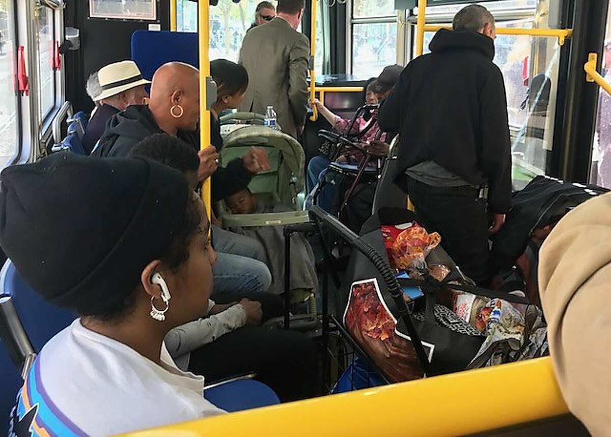 Stroller,walker, shopping cart aboard Muni bus on Sunday:� who has priority?