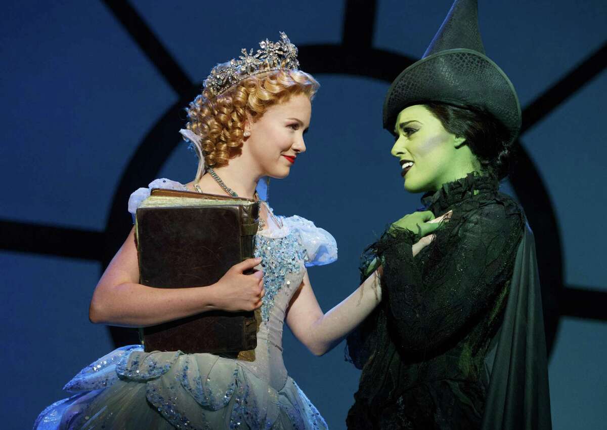 Ginna Claire Mason and Mary Kate Morrisseey play Glinda and Elphaba in the national tour of "Wicked," which is coming to the Majestic Theatre.