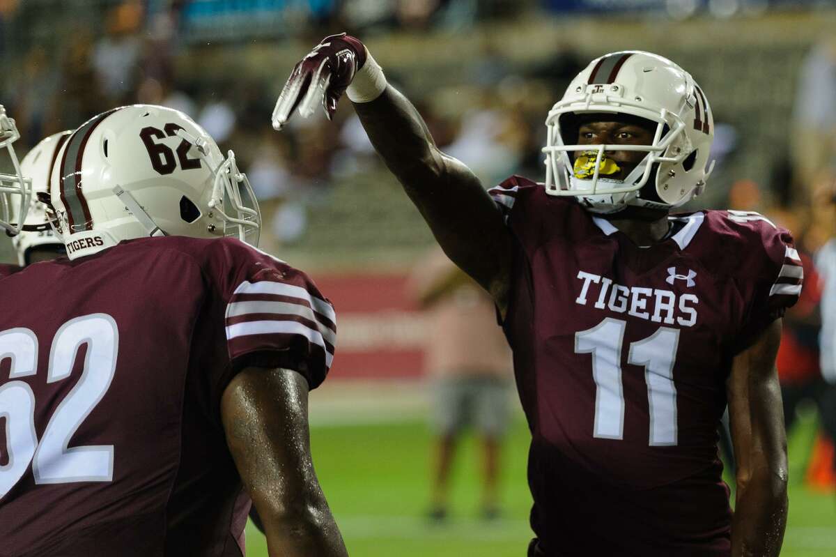TSU wide receiver Tren’Davian Dickson (11) has 16 catches for 264 yards and three touchdowns this season, putting him among the top three in each category in the SWAC.