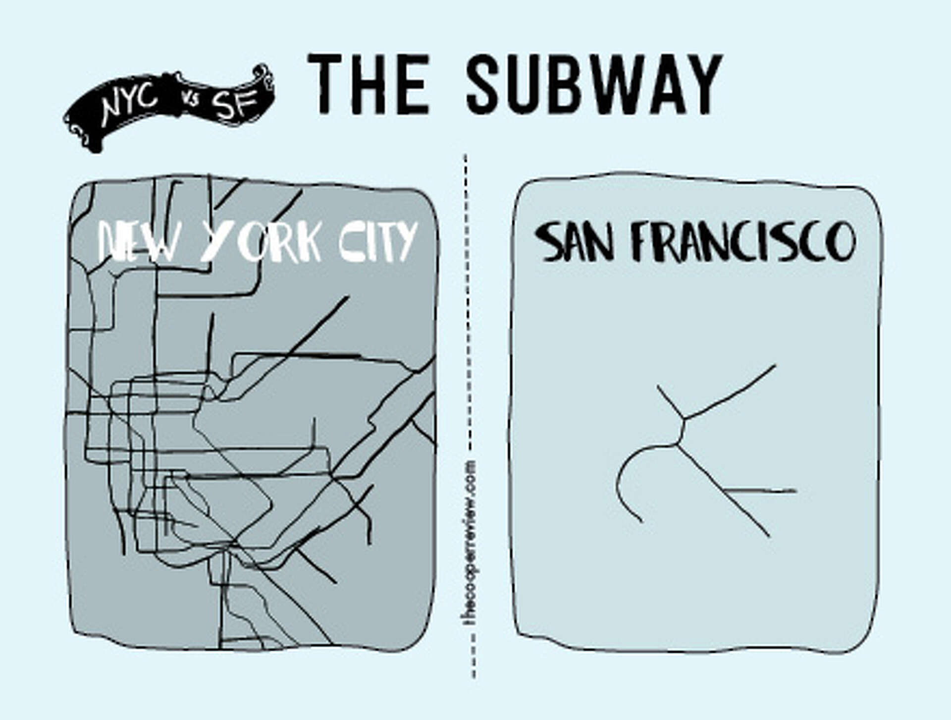 SF vs NYC: Comedian roasts the two cities in brilliantly clever graphics