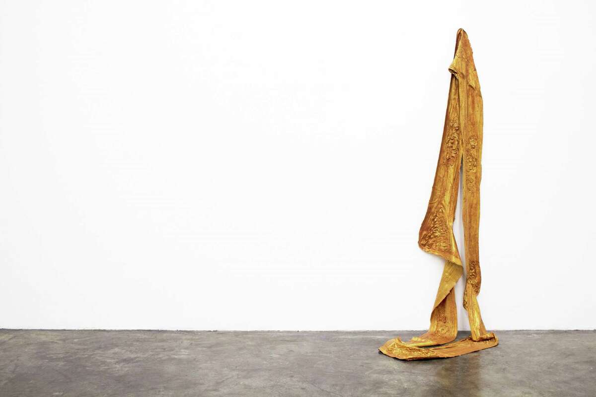 Matthew McAlpine’s sculpture “The colonial frame (deflating the James Stirling portrait frame),” is among works on view in a group show at Gray Contemporary through Oct. 13.