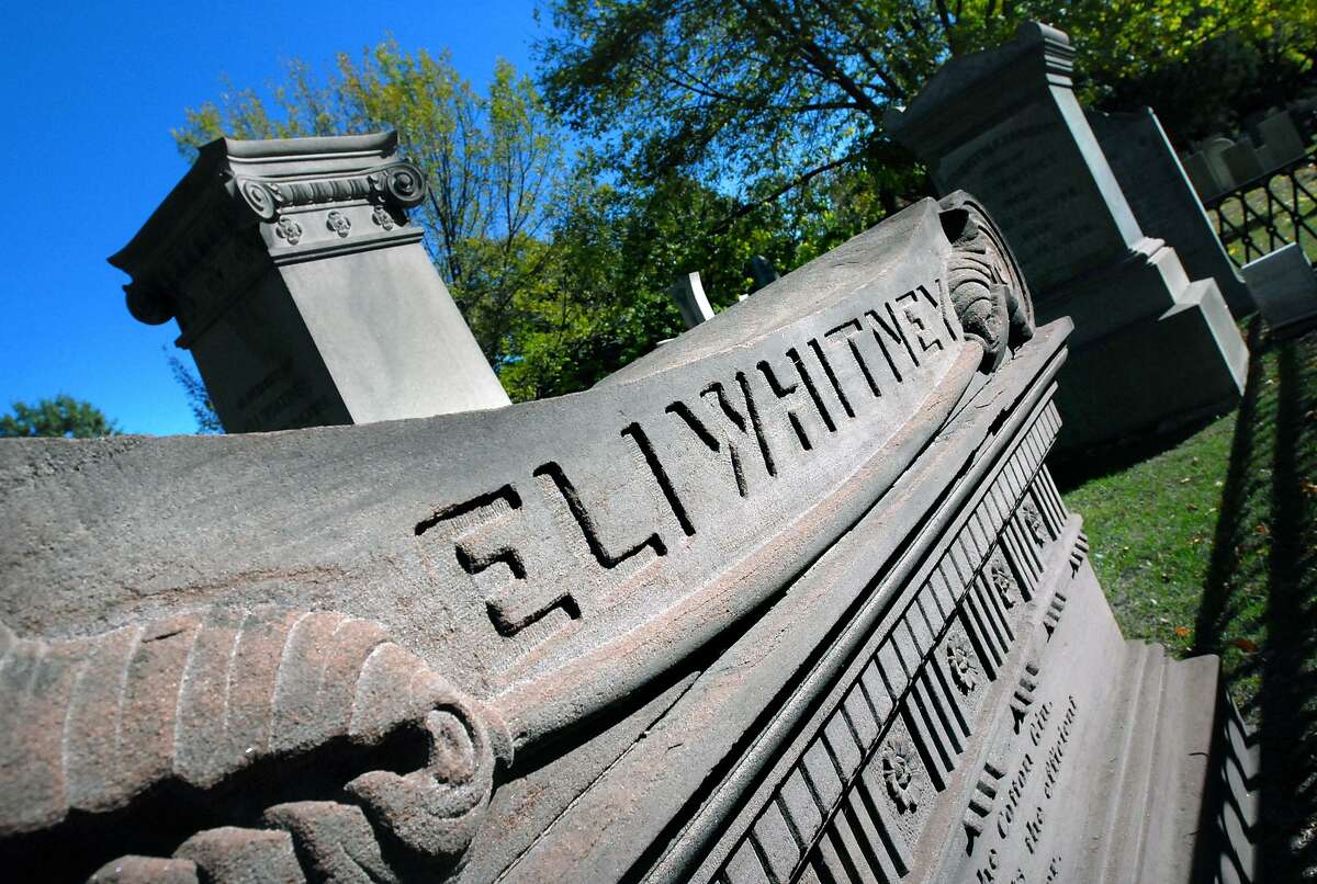 The grave marker of Eli Whitney at the Grove Street Cemetery in New Haven.