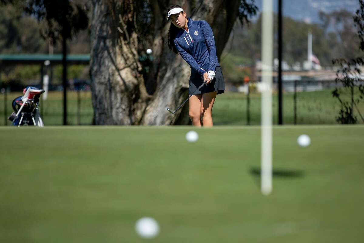 Yealimi Noh trains her short game at the Chuck Corica Golf Complex, Tuesday, Sept. 11, 2018, in Alameda, Calif.