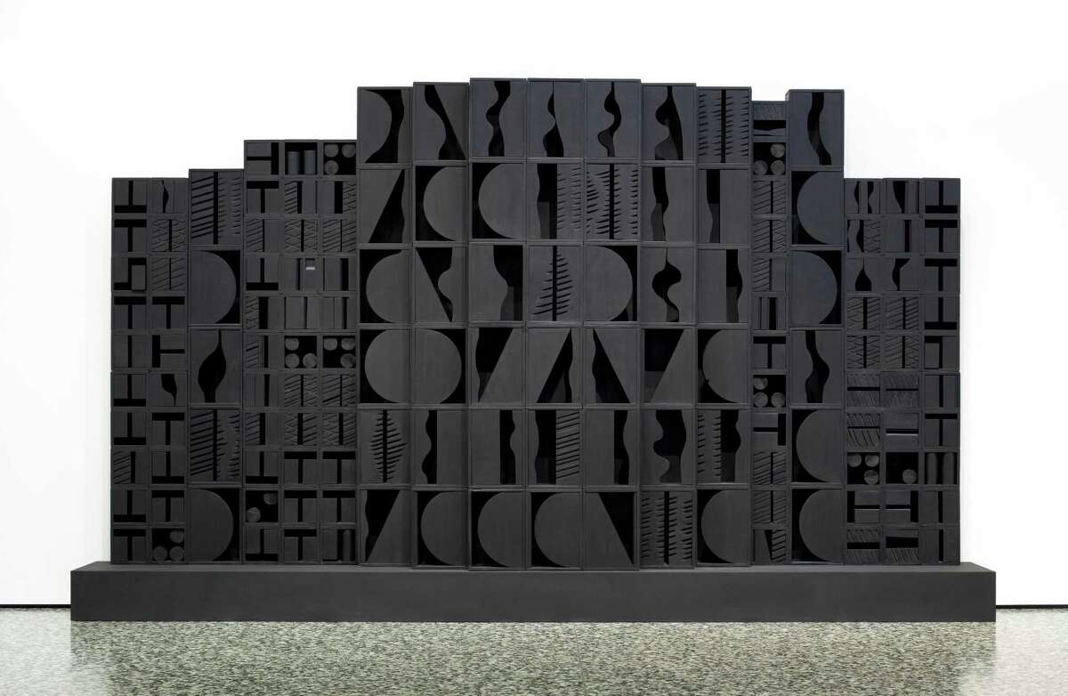 The Museum of Fine Arts, Houston commissioned Louise Nevelson's monumental sculpture "Mirror Image, No. 1" for a 1970 solo show that was the museum’s second featuring a woman artist, following an earlier show of works by Helen Frankenthaler.