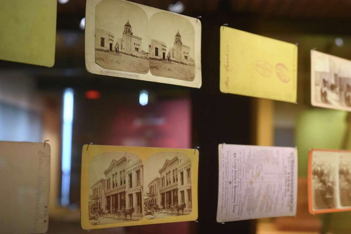 Stereoscope postcards are on display at The Briscoe Western Art Museum as part of the “Destino San Antonio” interactive exhibit.