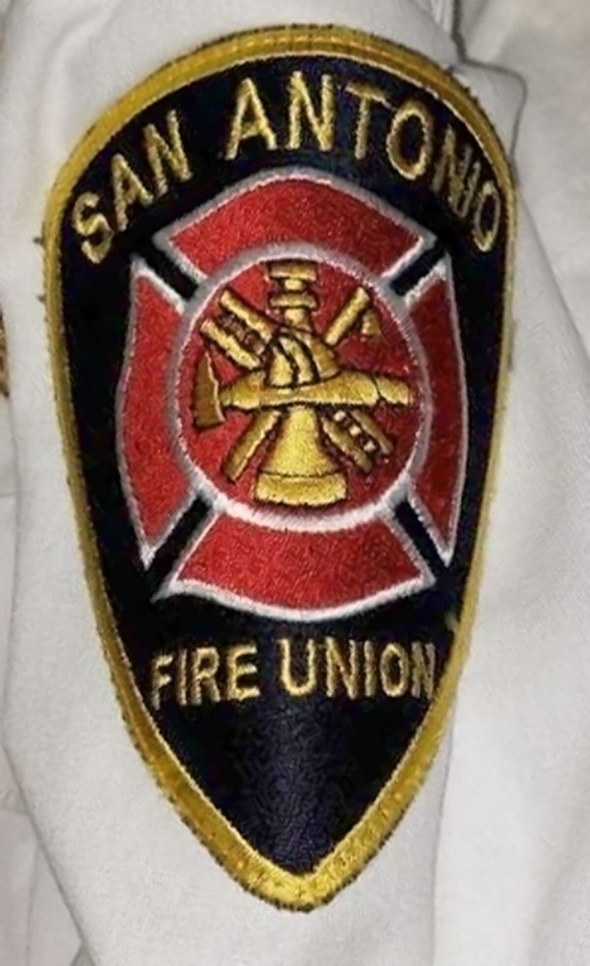 A San Antonio Fire Union patch worn by Chris Steele which closely resembles the official San Antonio Fire Department patch.