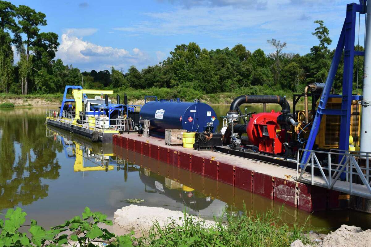 Crews began dredging the emergency dredging operation in the San Jacinto River West Fork on Sept. 20.