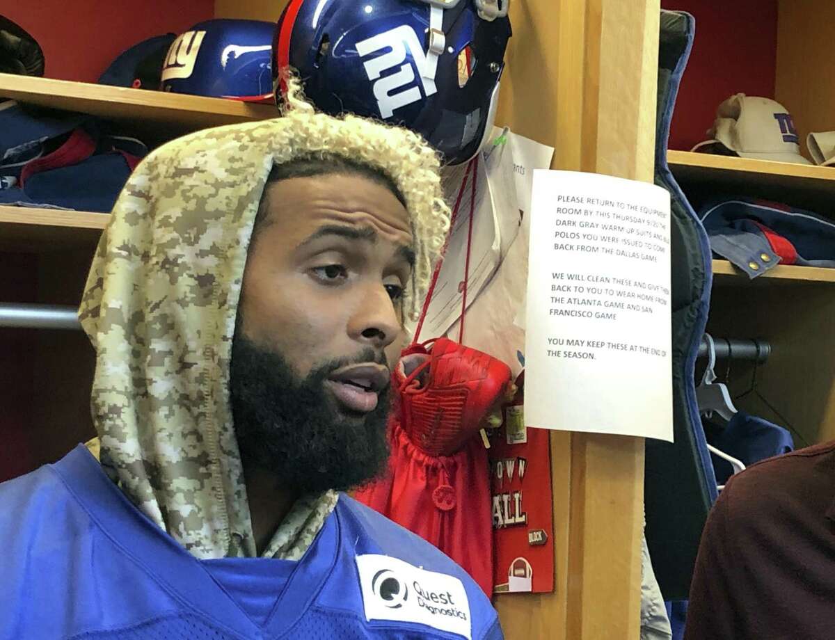 New York Giants wide receiver Odell Beckham (13) prior to the NFL game  between the New York Giants and the Houston Texans on September 23, 2018 at  the NRG Stadium in Houston