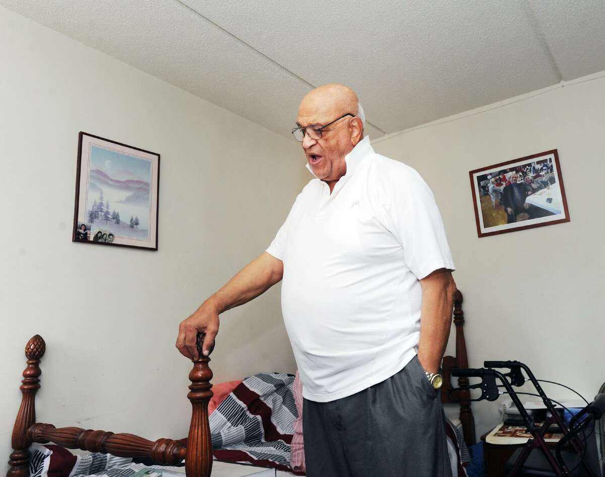 Aziz Elsoudani, a former professor of public finance at Alexandria University's College of Commerce in Eqypt, at his home in the Agnes Morley Heights public housing complex in Greenwich, Conn., Thursday, Sept. 20, 2018.