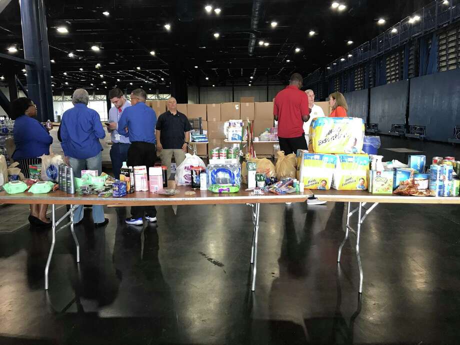 Mayor Sylvester Turner visited the George R. Brown Convention Center on Saturday afternoon, where volunteers were collecting donations to send to victims of Hurricane Florence. Photo: Emily Foxhall / Emily Foxhall / Houston Chronicle