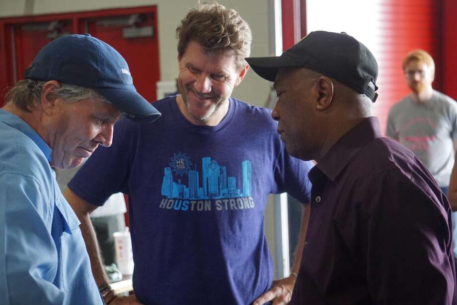 Houston Mayor Sylvester Turner stops by the George R. Brown Convention Center on Saturday afternoon, where volunteers were collecting donations to send to victims of Hurricane Florence. Photo: Courtesy: Jeff Syptak (City Of Houston) / Courtesy: Jeff Syptak / Houston Chronicle