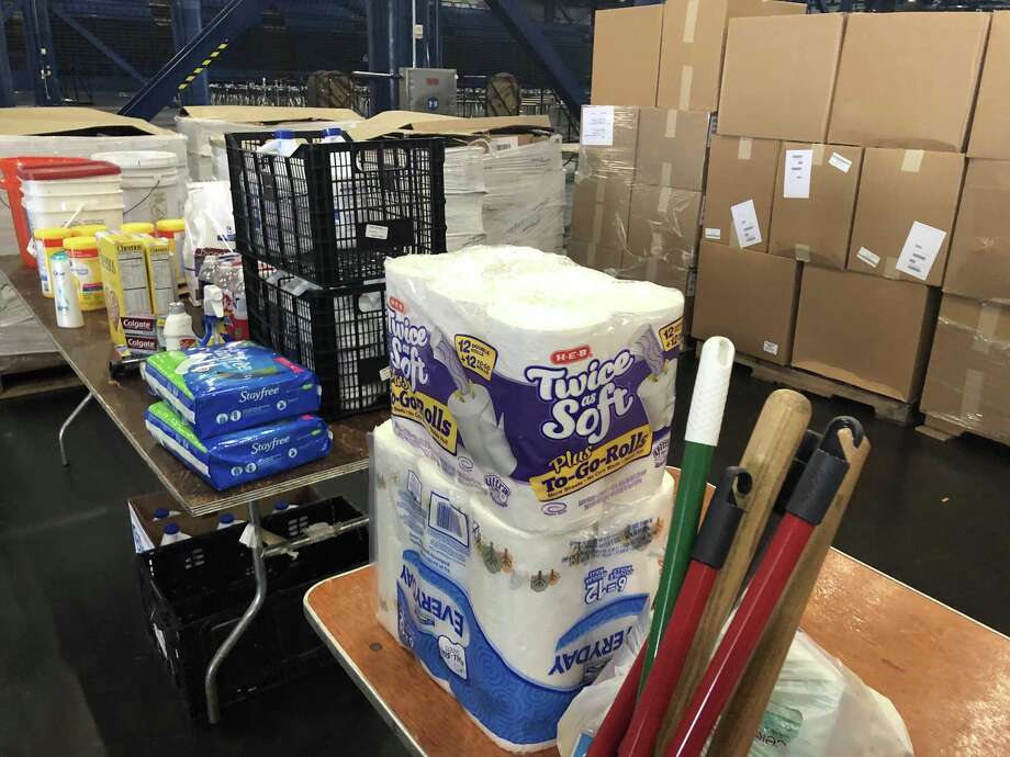 Houston Mayor Sylvester Turner stops by the George R. Brown Convention Center on Saturday afternoon, where volunteers were collecting donations to send to victims of Hurricane Florence. Photo: Courtesy: Jeff Syptak (City Of Houston) / Courtesy: Jeff Syptak / Houston Chronicle