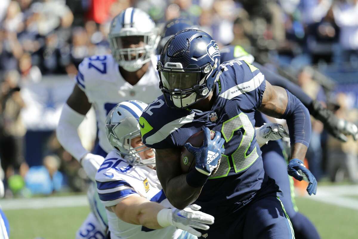 Running back Chris Carson (hip) is a game-time decision for the Cardinals game. 