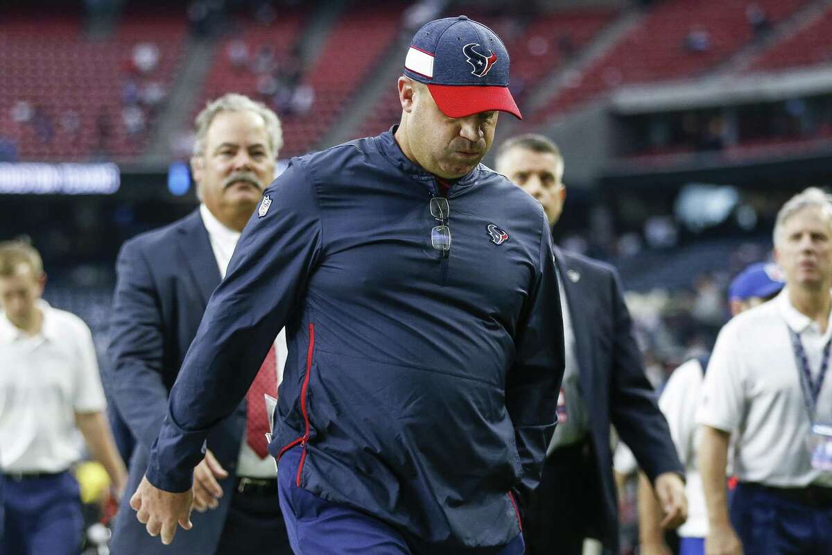 Houston Texans head coach Bill O'Brien walks off the field after the Houston Texans lost to the New York Giants 27-22 at NRG Stadium Sunday Sept. 23, 2018 in Houston.