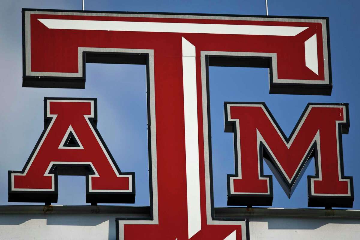 The Texas A&M logo in College Station.