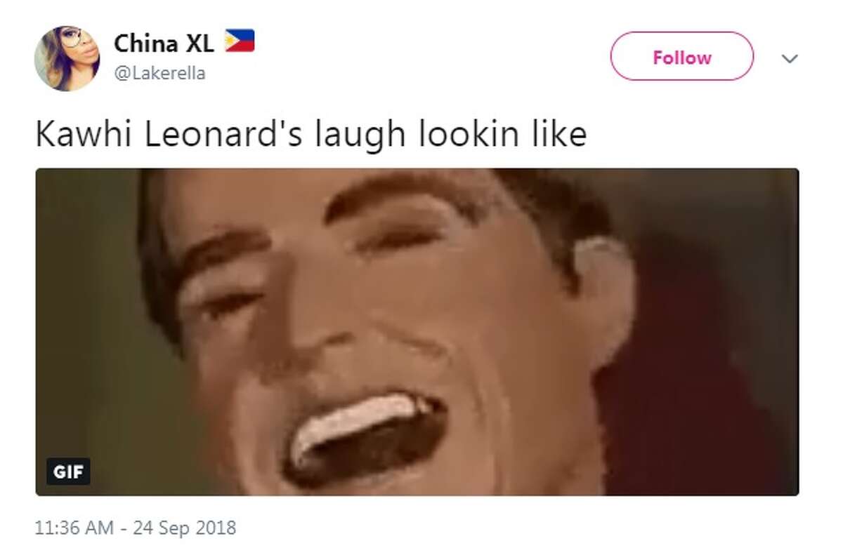 @Lakerella: Kawhi Leonard's laugh lookin like