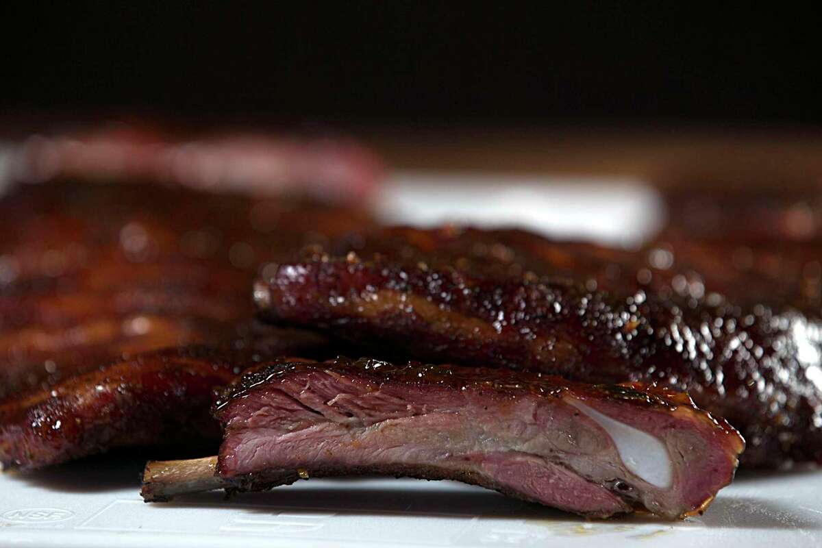 Glazed pork ribs at Pinkerton's Barbecue