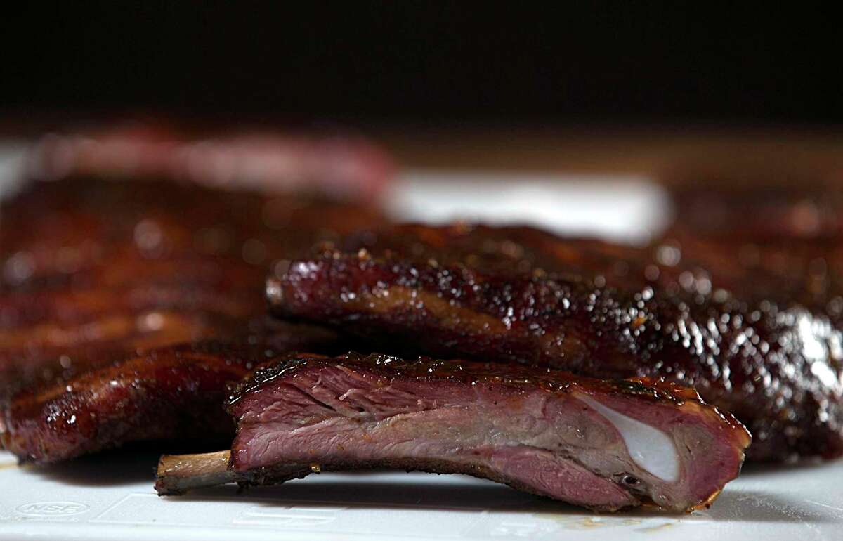 Glazed pork ribs at Pinkerton's Barbecue