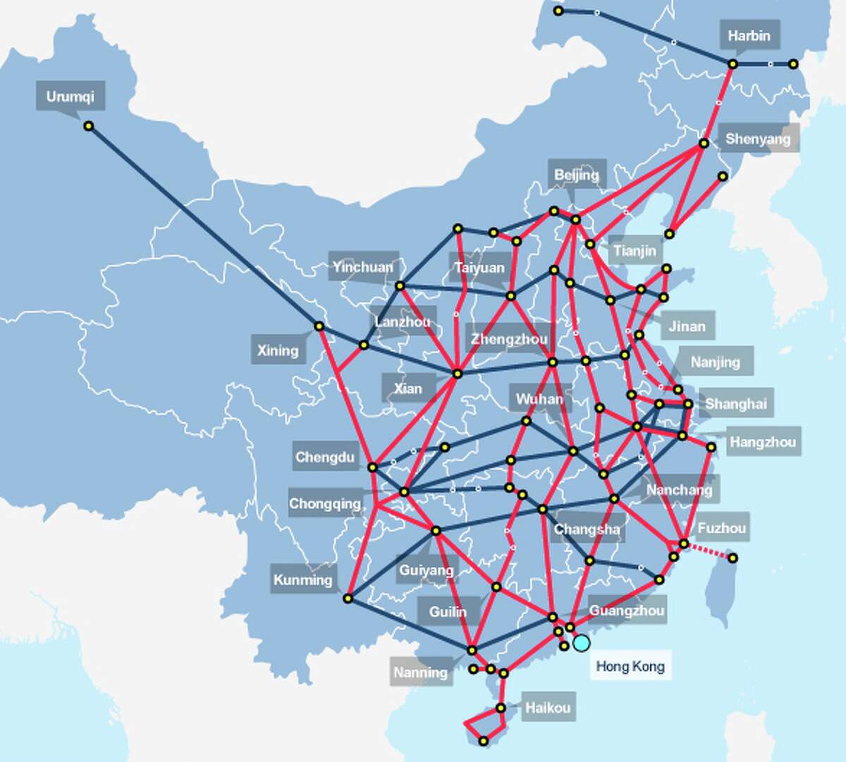 Long-distance, high-speed rail arrives in Hong Kong