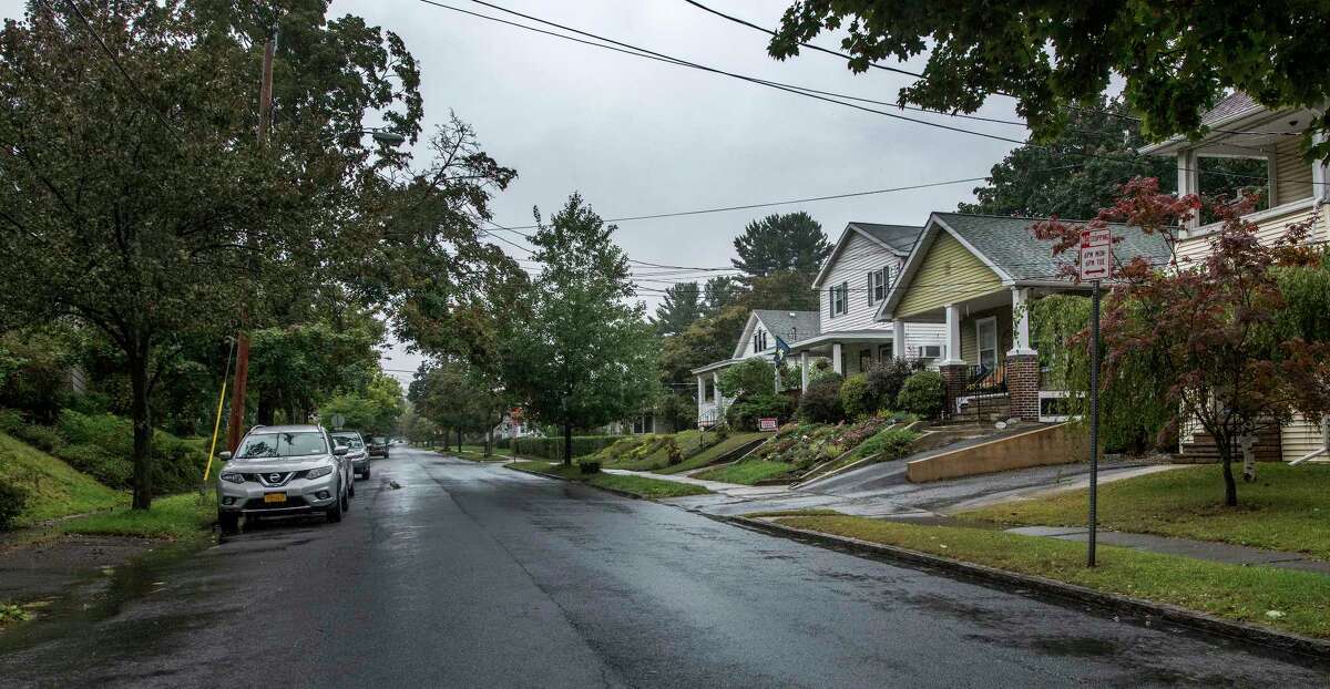 View of Melrose Avenue in the area of the house numbers of 41-61 looking west toward Fairlawn Avenue Tuesday Sept.25, 2018 in Albany, N.Y. (Skip Dickstein/Times Union)