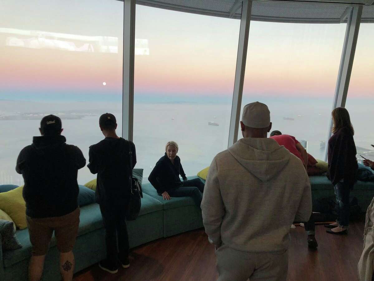 Salesforce CEO Marc Benioff shared on Twitter on Sept. 23, 2018, "The top of Salesforce Tower (the Ohana Floor) is now open. No offices— just seating to enjoy the amazing views. Soon the public will be invited up free of charge. This is a powerful space to be shared/enjoyed by everyone in our city. Thank you to everyone who made this possible."
