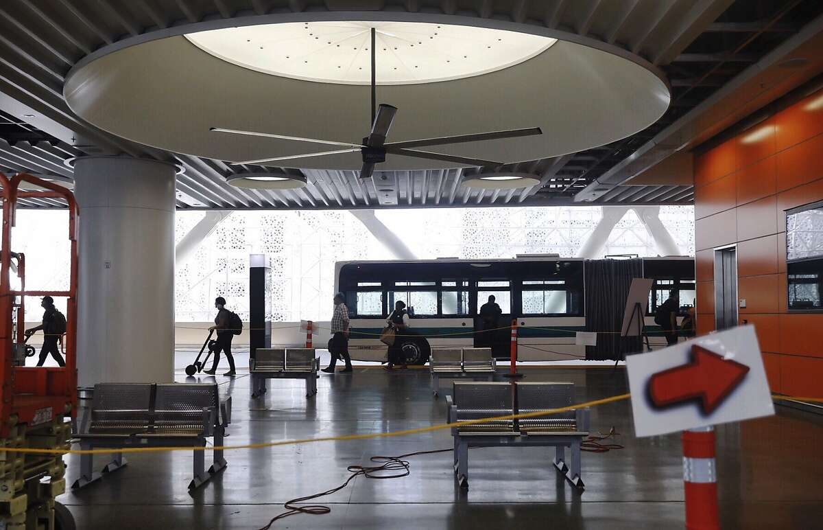 An area of Transbay Terminal�s third-level bus terminal is seen cordoned off after reports of a crack in a steel beam at the Transbay Terminal near Fremont and Mission streets in San Francisco, Calif. Tuesday, September 25, 2018.