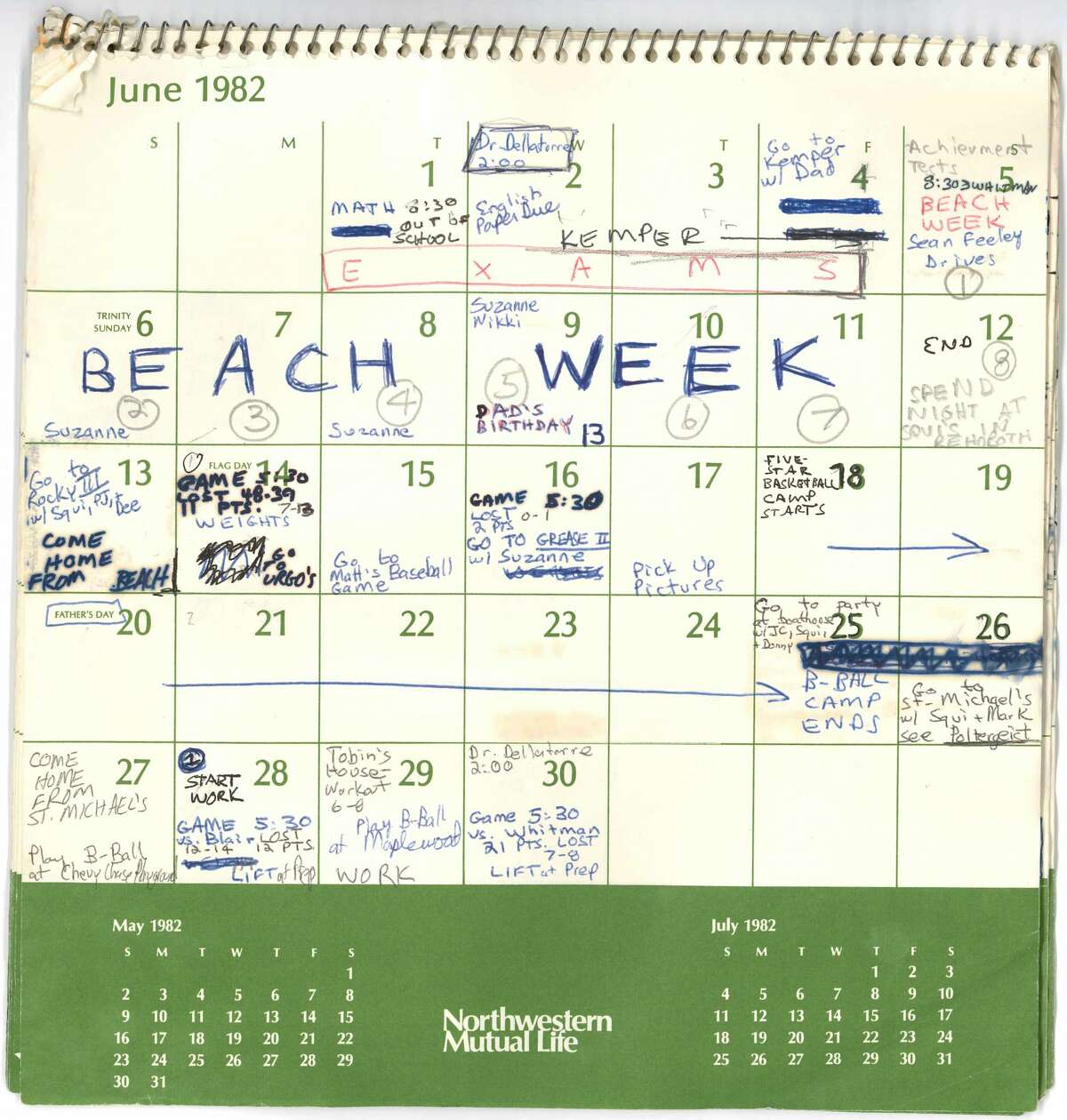 Sept. 26, 2018: Kavanaugh releases 1982 calendar Judge Brett Kavanaugh has submitted a calendar he kept in the summer of 1982 as evidence in the Senate Judicial Committee's confirmation hearings. Christine Blasey Ford has said she believed the alleged assault occurred during the summer of 1982, when she was 15.