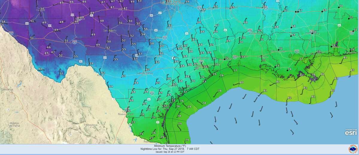 NWS Cold front will bring temperatures down to 60s