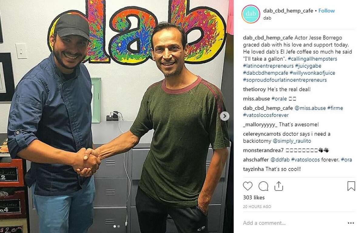 San Antonio-born actor Jesse Borrego was spotted at Dab Hemp Cafe in the Five Points neighborhood.