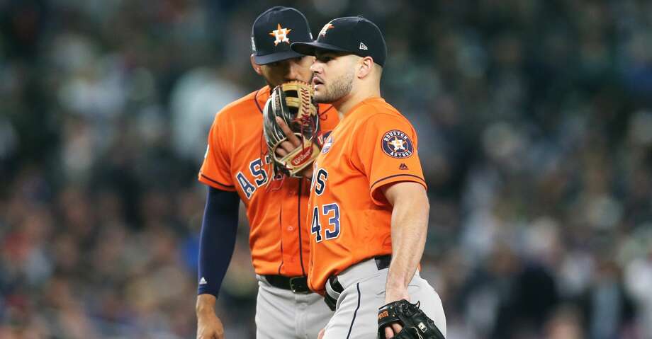 New York Ny October 17 Carlos Correa 1 And Lance Mccullers Jr New York Ny October 17 Carlos Correa 1 And Lance Mccullers Jr