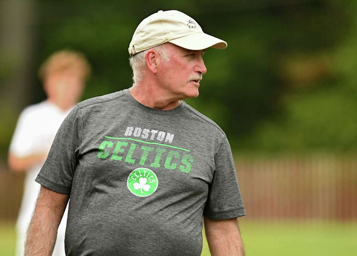 Maple Hill coach Dan Gillespie watches from the sidelines during a soccer game against Taconic Hills on Wednesday, Sept. 26, 2018 in Schodack, N.Y. (Lori Van Buren/Times Union)