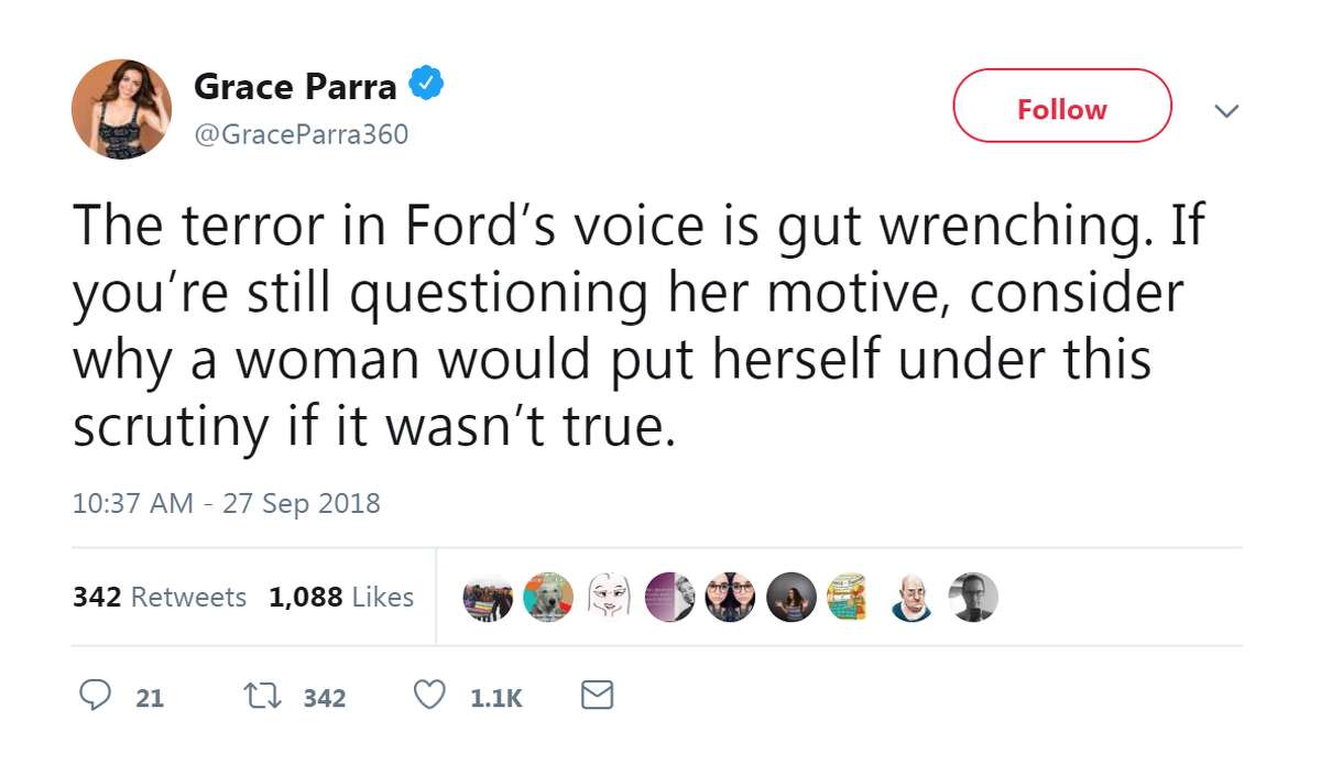 Gallery: Reactions to Christine Ford's emotional hearing about Brett Kavanaugh @GraceParra360
