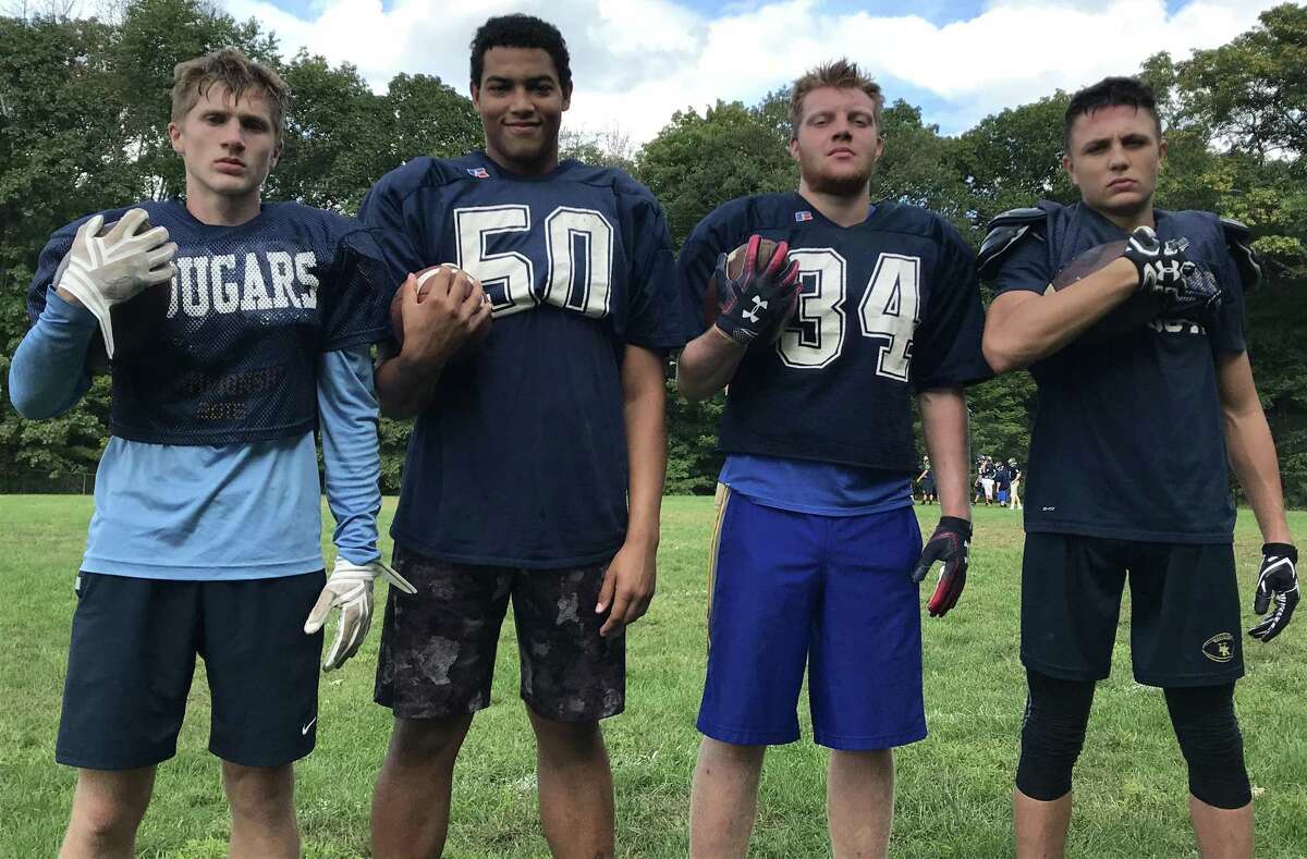 From the left, Dalton Brown, Tobey Callender, Zach Kauffman and Dalton Modehn make up the talented backfield for Haddam-Killingworth. (Pete Paguaga, Hearst Connecticut Media)