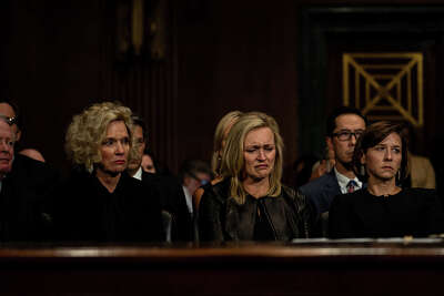 Poignant photo of women crying, scowling behind Kavanaugh ...