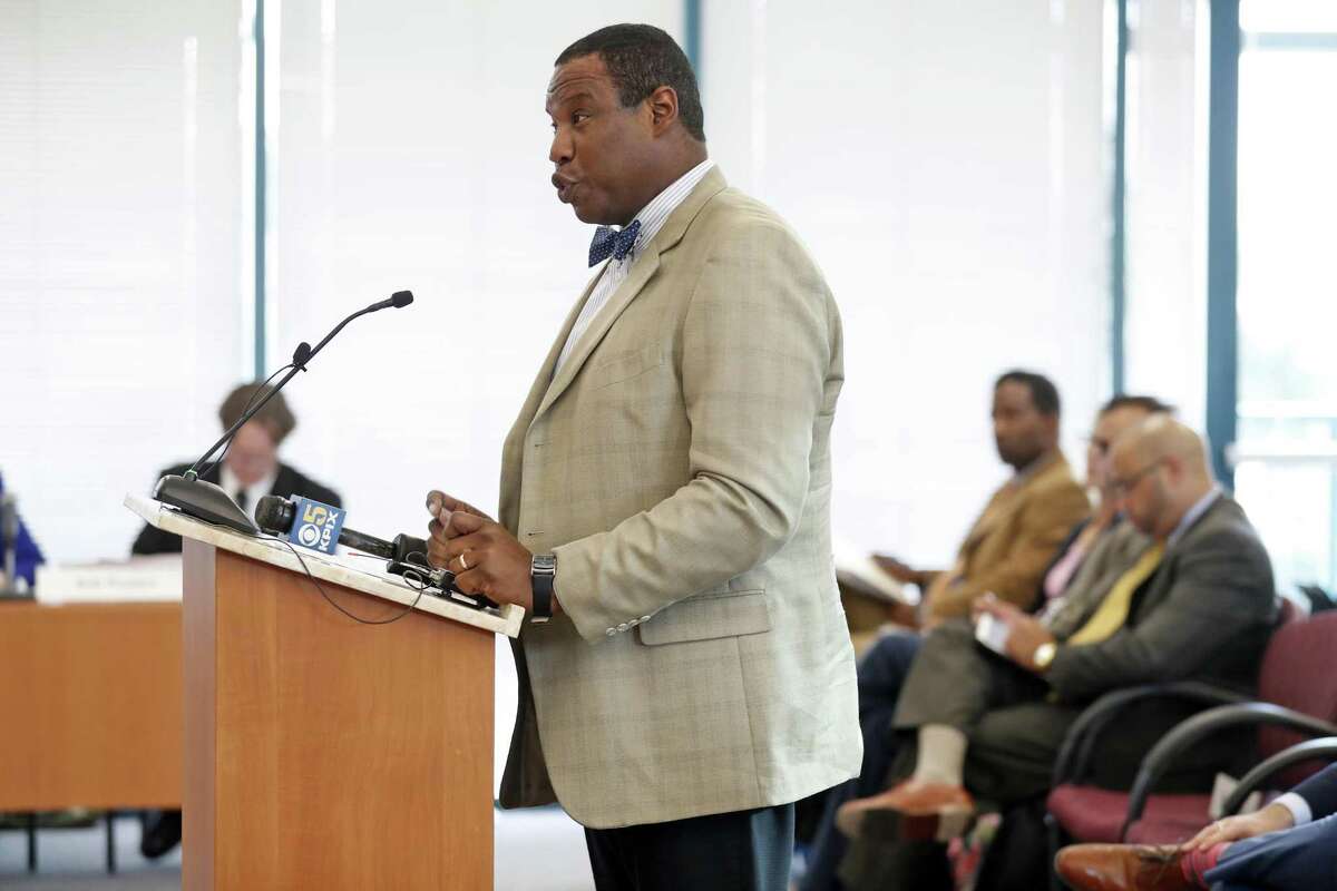 Vincent Newman Brooks states his complaints during public comment segment of BART board meeting in Pittsburg, Calif. on Thursday, September 27, 2018.